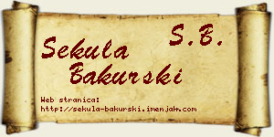Sekula Bakurski vizit kartica